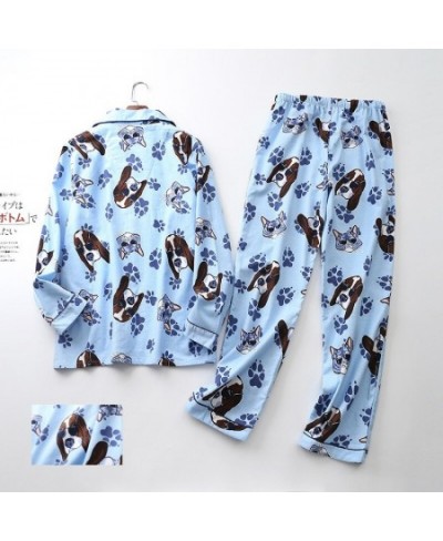 Ladies Autumn and Winter Cartoon Pattern Cotton Brushed Home Clothing Flannel Pajamas Set Women Confinement Clothes Set $42.9...