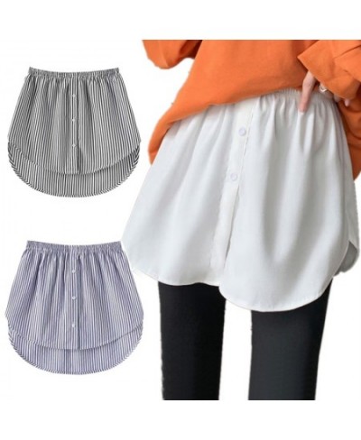 Women Girls Shirt Blouse Extender Adjustable Layering Faux Top Lower Sweep Mini Skirt False Hemline Splitting Underskirt $17....