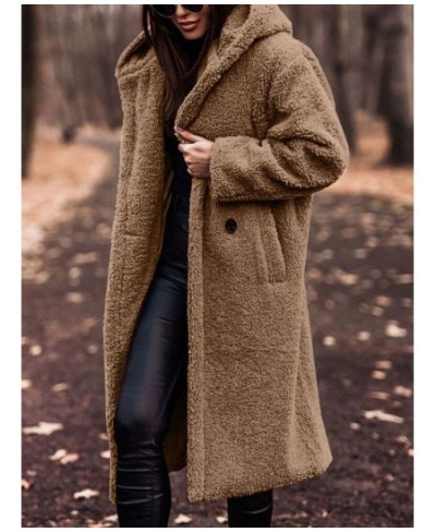 Autumn Winter Long Coat Woman Plush Warm Faux Fur Coat Women Fur Teddy Jacket Female Teddy Coat Outwear Ladies $73.94 - Jacke...