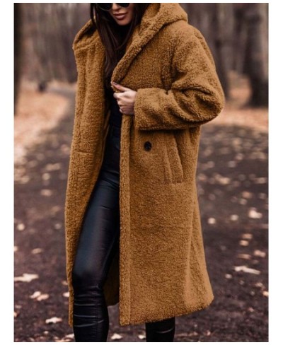 Autumn Winter Long Coat Woman Plush Warm Faux Fur Coat Women Fur Teddy Jacket Female Teddy Coat Outwear Ladies $73.94 - Jacke...