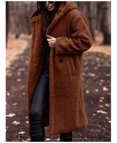 Autumn Winter Long Coat Woman Plush Warm Faux Fur Coat Women Fur Teddy Jacket Female Teddy Coat Outwear Ladies $73.94 - Jacke...