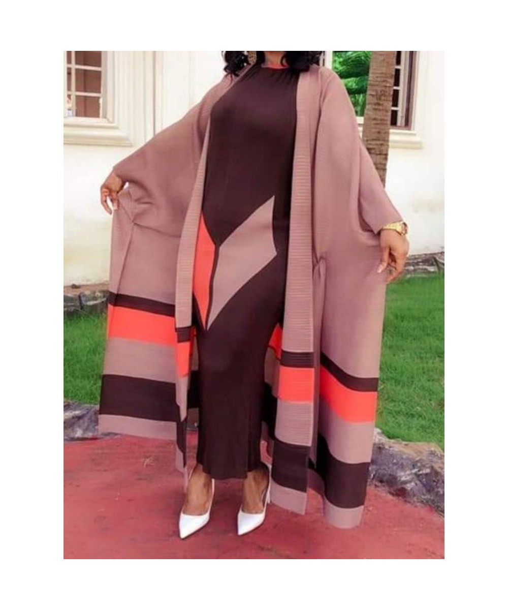 Pleated 2023 Autumn Winter Rainbow Loose Women Sleeveless Two Piece Dress Sets High Fashion Indie Clothes $109.09 - Dresses