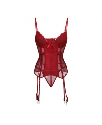 Removable Straps Lingerie Women's Amour Accent Lightly Padded Underwired Basque Corset Bustier With Suspenders 8157 $32.05 - ...