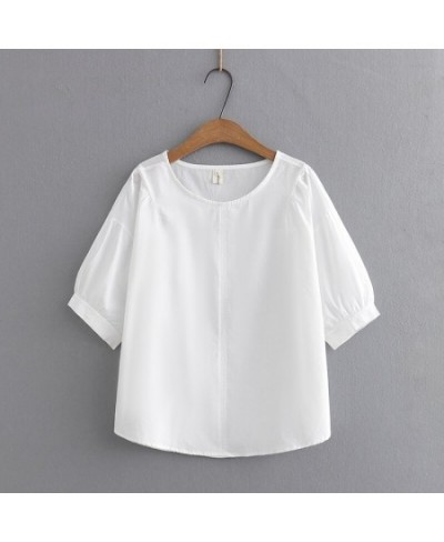 New 2023 Spring Summer Women T Shirt Oversized Big Plus Size Half Sleeve Ladies Casual Solid Tee Shirts $34.60 - Plus Size Cl...