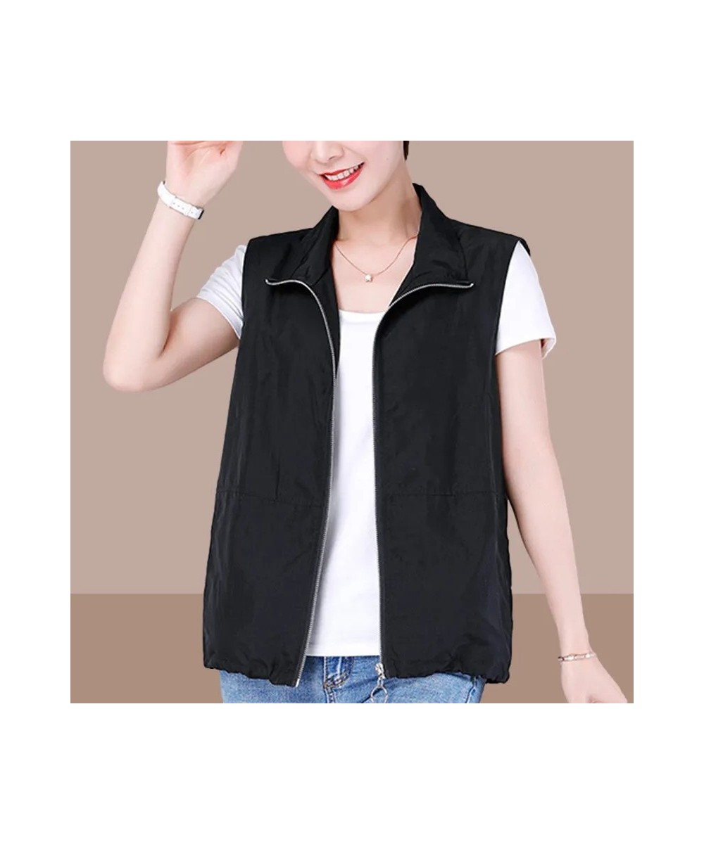 Casual Liner Cropped Summer Vest Women Lightweight Basic Turndown Collar Sleeveless Jackets Solid Color Classic Chaleco Mujer...