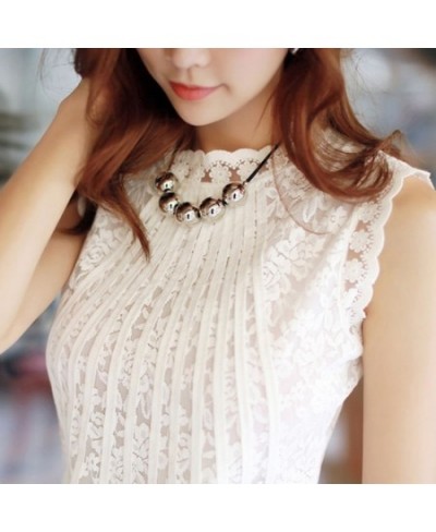 Women Sleeveless O-Neck Lace Blouses Shirts Lady New Casual Spring Summer Style Lace Blusas Tops S-4XL $26.96 - Tops & Tees