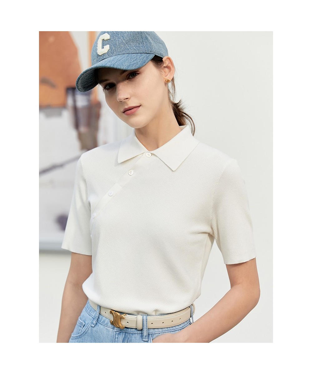 Minimalist Summer Tshirts for Women Fashion Slim Knit T Shirt Antibiosis Short Sleeve Elegant Tops Female Clothing 12240283 $...