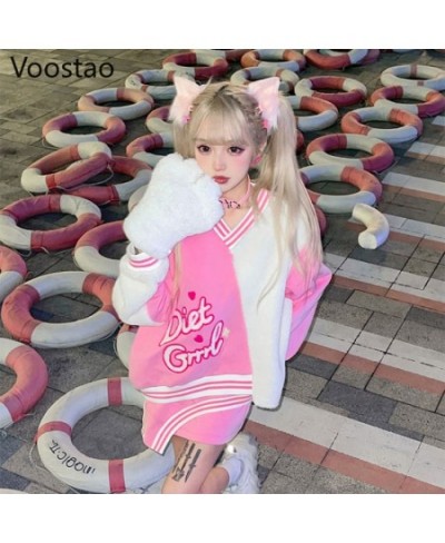 Spring Autumn Streetwear Two Pieces Set Women Lolita Style Sweatshirt Mini Skirts Girls Harajuku Y2k Sweet Pink Suit Outfits ...