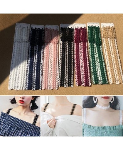 1pair Stretch Bra Straps Adjustable Non-slip Ruffles Lace Underwear Accessory Off Shoulder Pairing Lace Girl Sweet Style Summ...