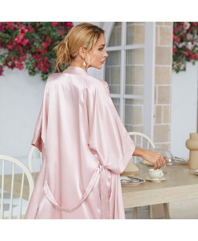 Female Nighty&robe Set Sexy Lace Kimono Bathrobe Gown Suit Summer Women Sleepwear Nightdress Satin Lounge Wear Outfits $40.44...