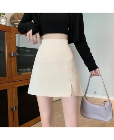 Skirts Women Solid Side-slit High Waist Design Simple Ulzzang Ladies Daily Elegant All-match A-line Summer Casual Trendy Ins ...