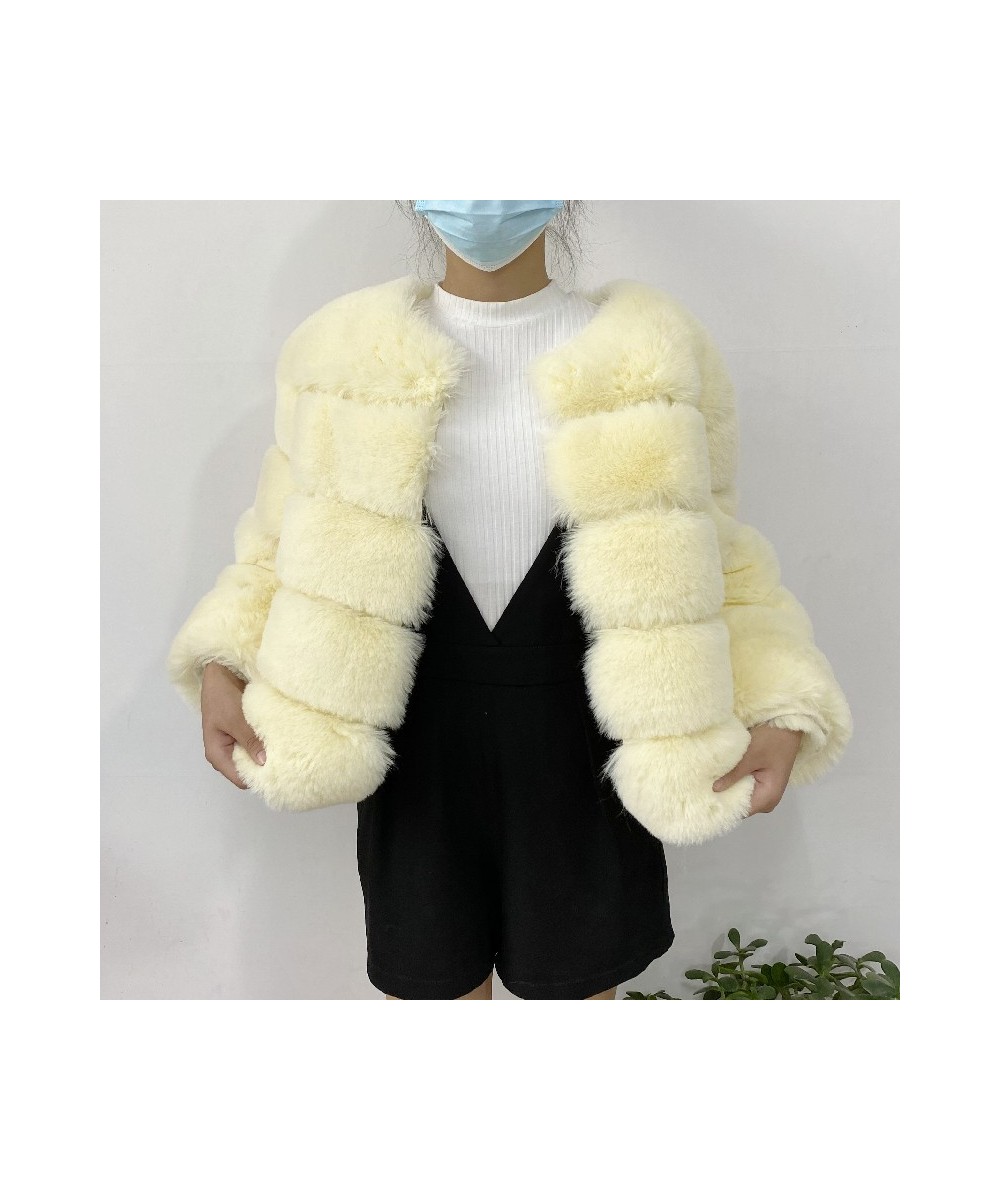 2023 Women Faux Fur Coat Autumn Winter High Quality Fluffy Short Coat Faux Fur Jacket Oversize $65.60 - Jackets & Coats