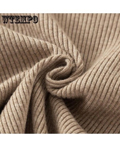 Fall Winter Ruffles Sweater Turtleneck Ruched Women Sweaters High Elastic Solid Female Slim Sexy Knitted Pullovers $21.33 - S...