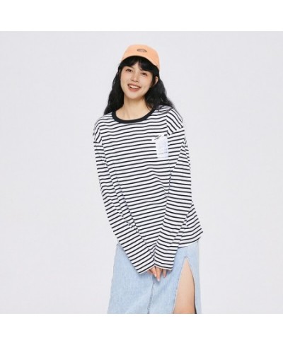 Long Sleeve T-Shirt Women Cotton Round Neck Loose Personality 2022 Autumn New Design Asymmetric Pullover T Shirt $33.19 - Top...