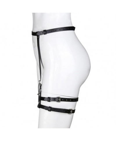 Women Sexy Gothic Leather Cincher Single Leg Cage Harness Wasit Garter Belt $20.51 - Underwear