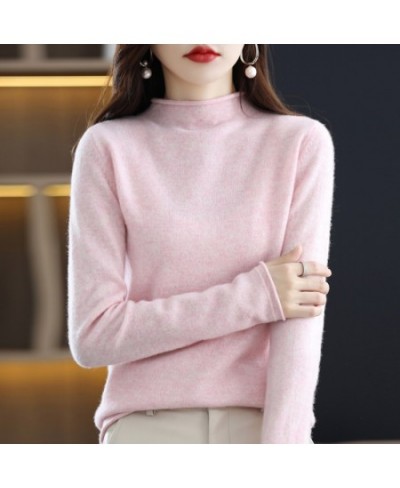 Half High Collar Cashmere Sweater Women's New Fall And Winter Pullover Wool Women's High-Quality Sweater Knitting Warm Jumper...