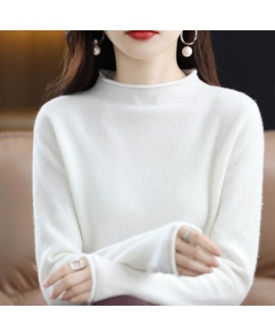 Half High Collar Cashmere Sweater Women's New Fall And Winter Pullover Wool Women's High-Quality Sweater Knitting Warm Jumper...