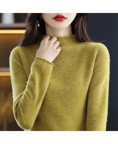 Half High Collar Cashmere Sweater Women's New Fall And Winter Pullover Wool Women's High-Quality Sweater Knitting Warm Jumper...