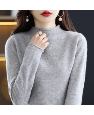 Half High Collar Cashmere Sweater Women's New Fall And Winter Pullover Wool Women's High-Quality Sweater Knitting Warm Jumper...