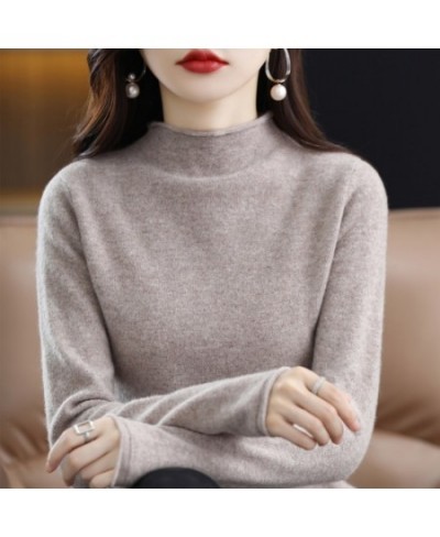 Half High Collar Cashmere Sweater Women's New Fall And Winter Pullover Wool Women's High-Quality Sweater Knitting Warm Jumper...