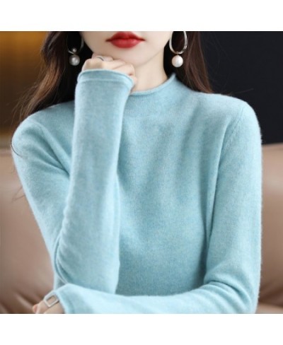 Half High Collar Cashmere Sweater Women's New Fall And Winter Pullover Wool Women's High-Quality Sweater Knitting Warm Jumper...