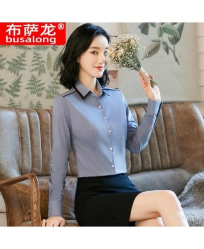 2023 Spring & Autumn Long Sleeve Women's Shirt Ol Business Wear Fashion Slim-Fitting Work Clothes Business Formal Wear Unifor...