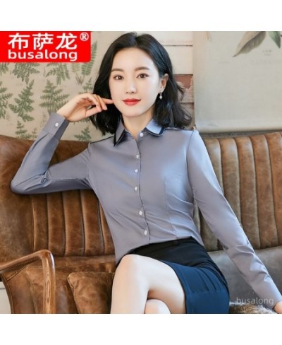 2023 Spring & Autumn Long Sleeve Women's Shirt Ol Business Wear Fashion Slim-Fitting Work Clothes Business Formal Wear Unifor...