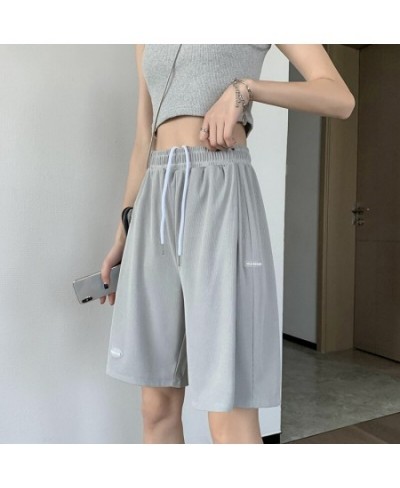 Women Plus Size High Waist Loose Shorts Short SweatPants Streetwear Womens Shorts 2023 Hot Summer Casual Ice Silk Biker Short...