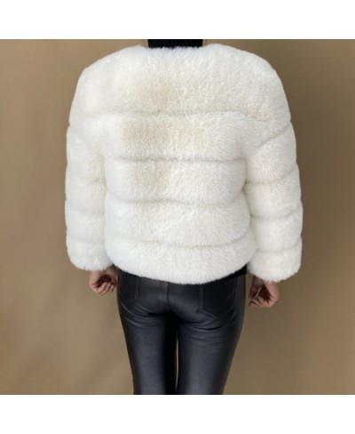 2023 Women Faux Fur Coat Autumn Winter High Quality Fluffy Short Coat Faux Fur Jacket Oversize $65.60 - Jackets & Coats