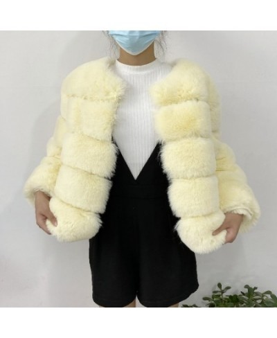 2023 Women Faux Fur Coat Autumn Winter High Quality Fluffy Short Coat Faux Fur Jacket Oversize $65.60 - Jackets & Coats