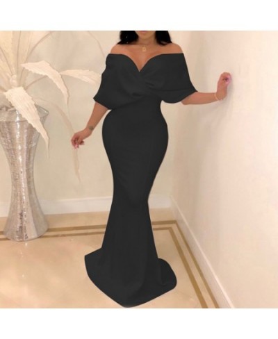 Sexy Off Shoulder Party Bodycon Mermaid Long Evening Dresses Women Blue Backless High Waist African Fashion Party Dress 2023 ...