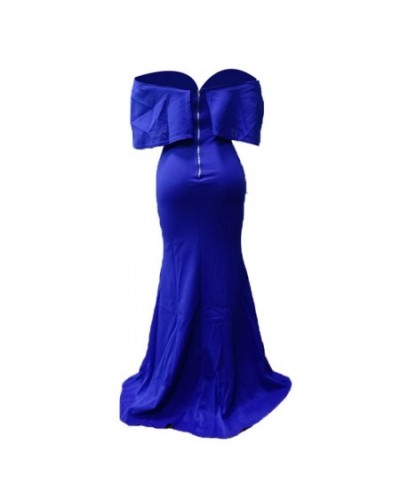 Sexy Off Shoulder Party Bodycon Mermaid Long Evening Dresses Women Blue Backless High Waist African Fashion Party Dress 2023 ...