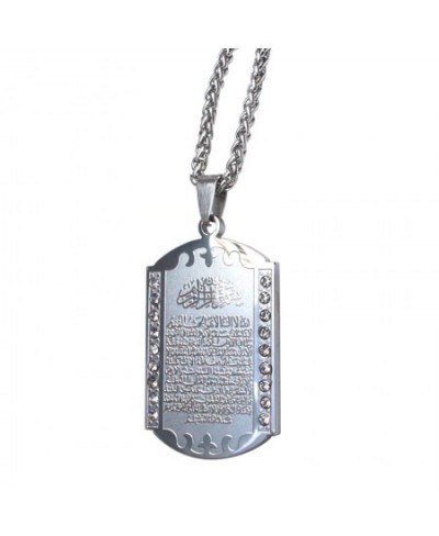 Allah Quran Square Pendant Necklace for Men Women Stainless Steel Muslim Necklace Amulet Jewelry $13.53 - Muslim Fashion Clot...