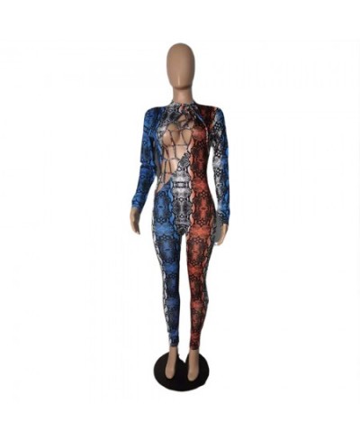 Vintage Hollow Out Leopard Printed Jumpsuit Women Long Sleeve Skinny Bandage Rompers Womens Jumpsuit Sexy One Piece Club $36....