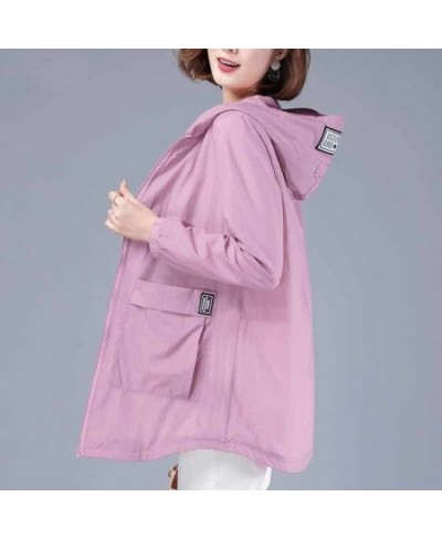 Women's Jacket Spring & Summer Plus Size Korean Hooded Jacket Mid-length Sun Protection Clothing Anti-UV Outdoor Sports Top Z...