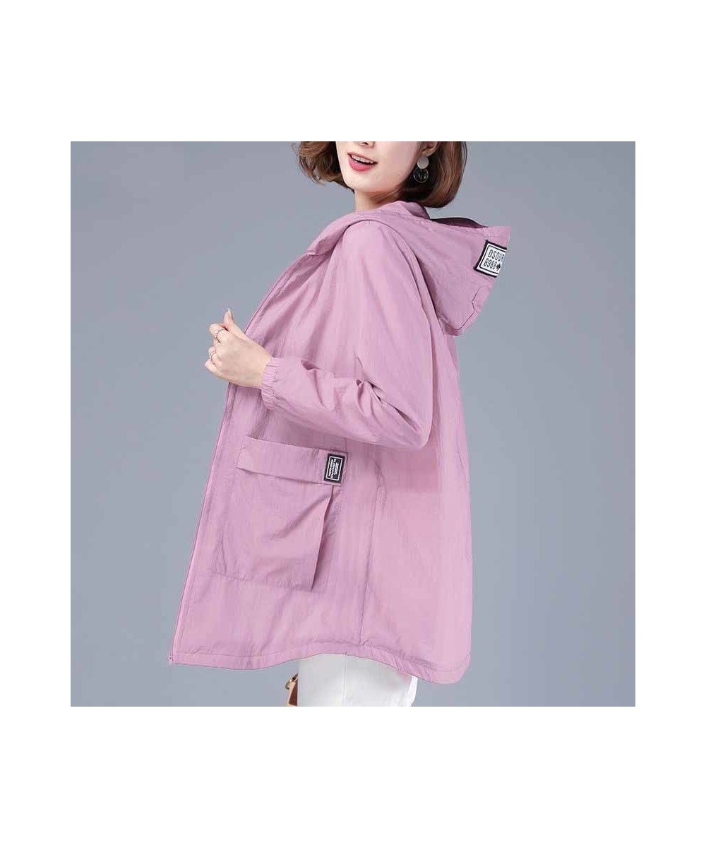 Women's Jacket Spring & Summer Plus Size Korean Hooded Jacket Mid-length Sun Protection Clothing Anti-UV Outdoor Sports Top Z...