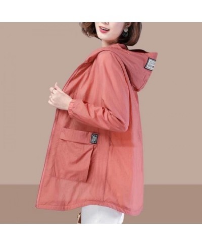 Women's Jacket Spring & Summer Plus Size Korean Hooded Jacket Mid-length Sun Protection Clothing Anti-UV Outdoor Sports Top Z...