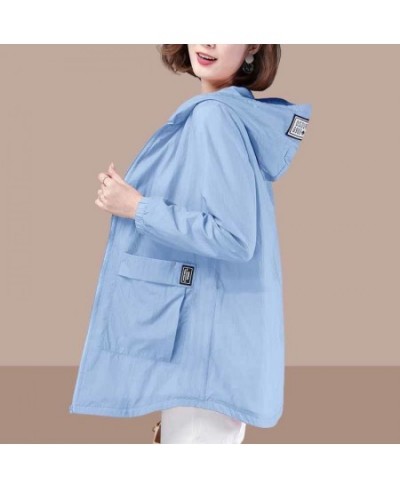 Women's Jacket Spring & Summer Plus Size Korean Hooded Jacket Mid-length Sun Protection Clothing Anti-UV Outdoor Sports Top Z...