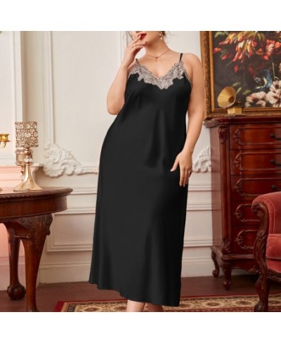 5xl Plus-Sized Sleeping Dress Sleepwear Women Silk Night Dress for Nightwear Fashion Lace Nightgown Silk Summer Sexy Sleepwea...