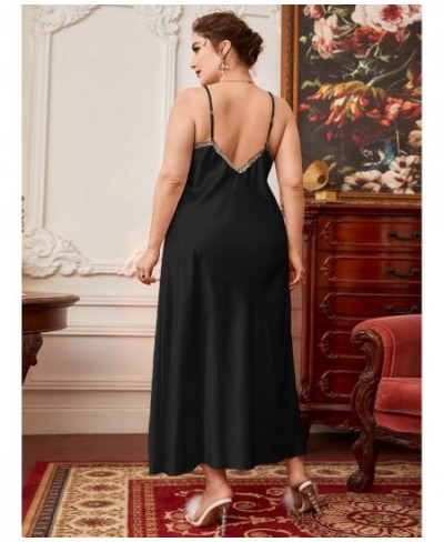 5xl Plus-Sized Sleeping Dress Sleepwear Women Silk Night Dress for Nightwear Fashion Lace Nightgown Silk Summer Sexy Sleepwea...