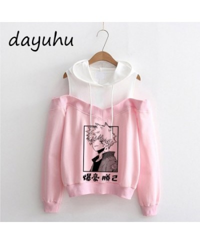 90s My Hero Academia Hoodies Kawaii Japanese Anime Hoodie Boku No Hero Academia Himiko Toga Off Shoulder Sweatshirt Y2k Manga...