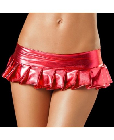 9 Colors Candy color Women saia latex Skirts Suit Pole Dance Clubwear Patent Pu Leather Micro Mini Skirts Set Nightclub $13.9...