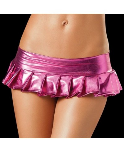 9 Colors Candy color Women saia latex Skirts Suit Pole Dance Clubwear Patent Pu Leather Micro Mini Skirts Set Nightclub $13.9...