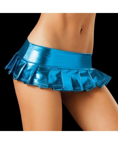 9 Colors Candy color Women saia latex Skirts Suit Pole Dance Clubwear Patent Pu Leather Micro Mini Skirts Set Nightclub $13.9...