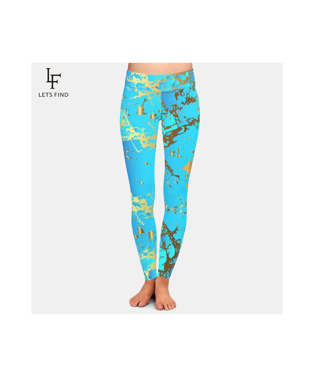 High Quality Women Fashion 2023 Legging High Waist Milk Silk Print Fitness Elastic Full Leggings $23.73 - Bottoms