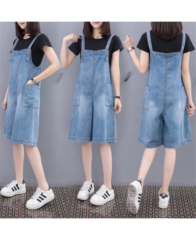 Women Jumpsuit Denim Playsuits Wide Leg Pants Summer Sleeveless Fashion Casual Jean U-Neck Loose Rompers 5XL $54.70 - Jumpsuits