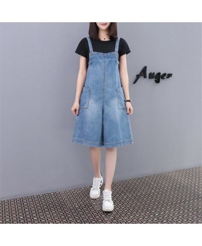 Women Jumpsuit Denim Playsuits Wide Leg Pants Summer Sleeveless Fashion Casual Jean U-Neck Loose Rompers 5XL $54.70 - Jumpsuits