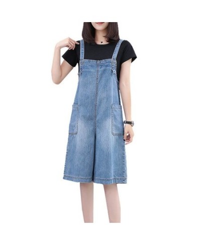 Women Jumpsuit Denim Playsuits Wide Leg Pants Summer Sleeveless Fashion Casual Jean U-Neck Loose Rompers 5XL $54.70 - Jumpsuits