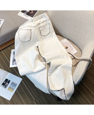 Korean Waist Baggy Jeans for Women 2022 Fashion Straight Wide Leg Pants Black Side White Denim Trousers Y2k Streetwear Female...