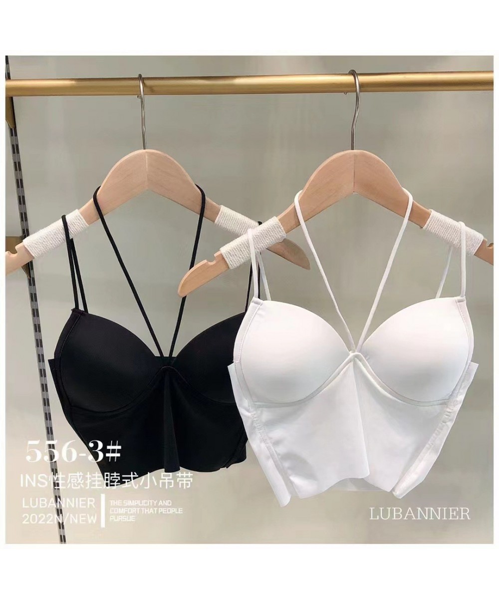 Beauty Back Ice Silk Halter Cropped Tube Top Streetwear Female Camis Padded Bralette Underwear Sleeveless Full Cup Bra Tank $...